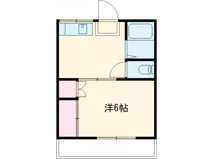 横山荘(1DK/2階)の間取り写真