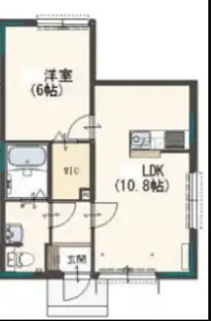 エルメゾン八王子中野上町(1LDK/1階)の間取り写真
