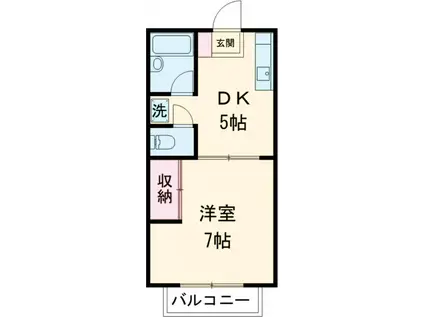 アクアコートⅡ(1K/1階)の間取り写真