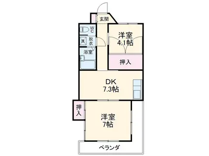 メゾン・デ・アフリ(2DK/4階)の間取り写真