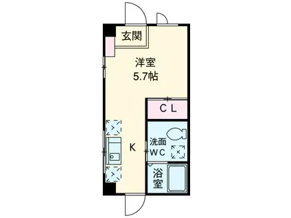 アローフィールド2(ワンルーム/1階)の間取り写真