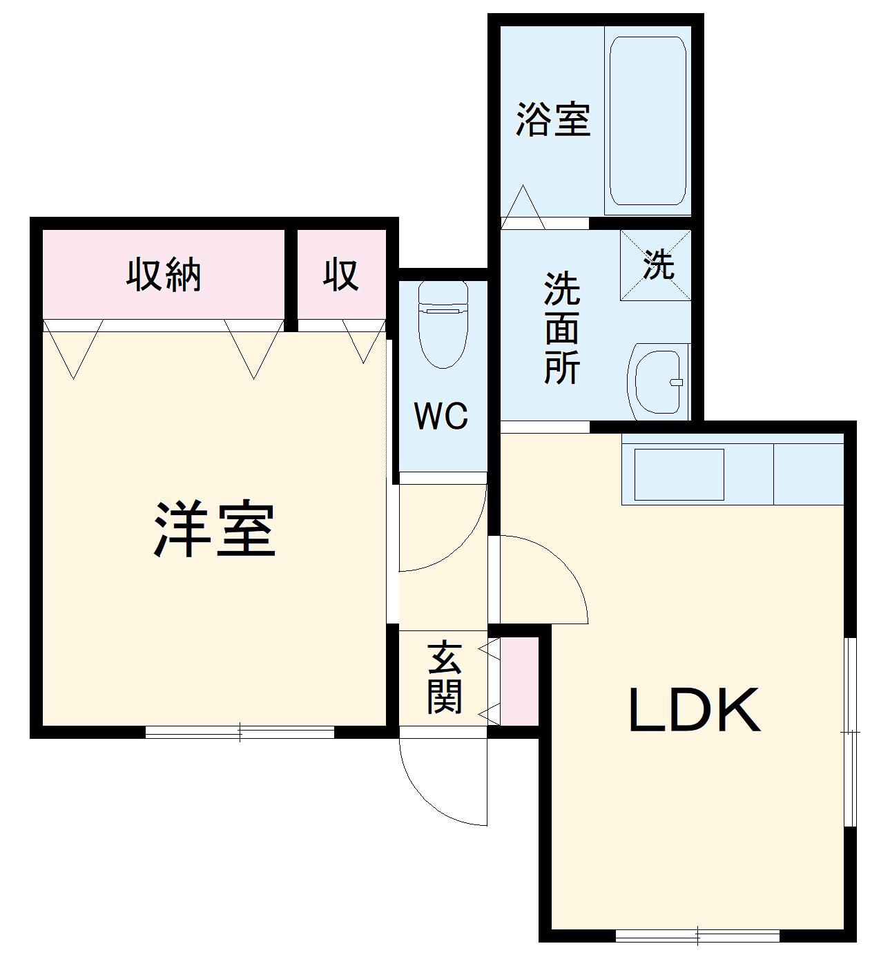 K・ONE 1(1LDK/1階)の間取り写真