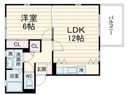 フローレス・アマポーラ(1LDK/1階)の間取り写真