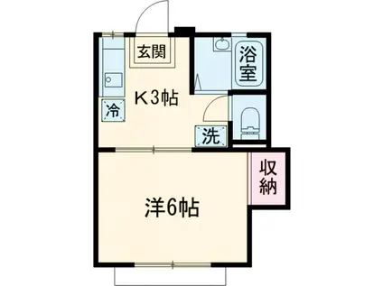テンダーハイム(1K/2階)の間取り写真