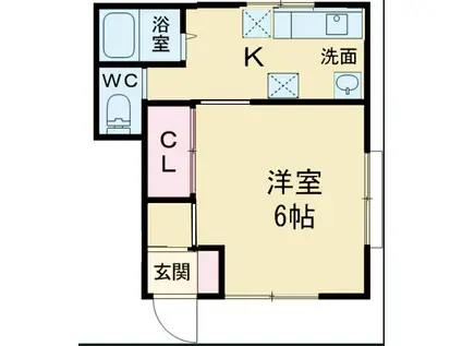 ツダハウス(1K/1階)の間取り写真