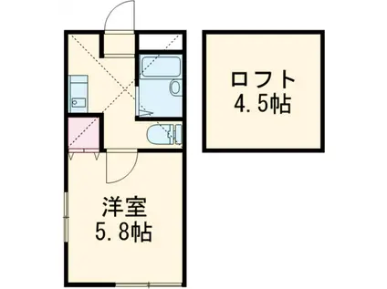 りヴィエール調布(1K/2階)の間取り写真