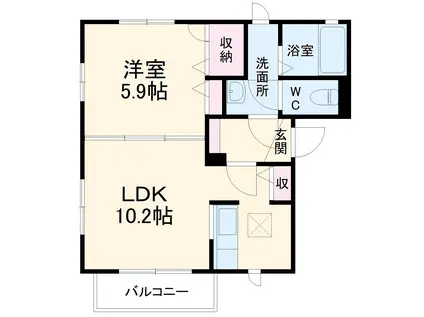 FAIRY VILLA SⅠ(1LDK/1階)の間取り写真