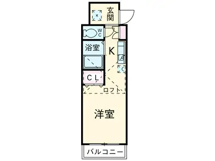 エルピア立川(ワンルーム/2階)の間取り写真