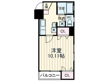 ヴェルファーレ彩(1K/2階)の間取り写真