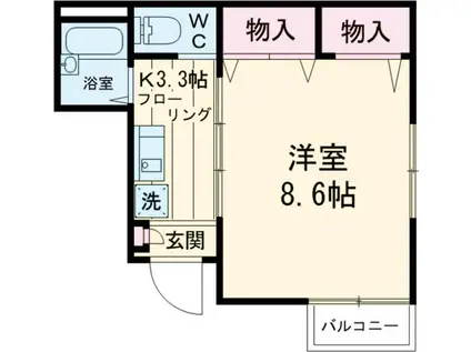メゾン西2710(1K/2階)の間取り写真