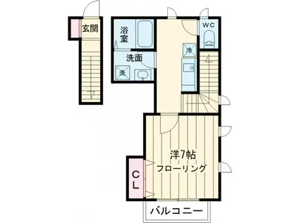 メゾン ド スターチス(1K/2階)の間取り写真