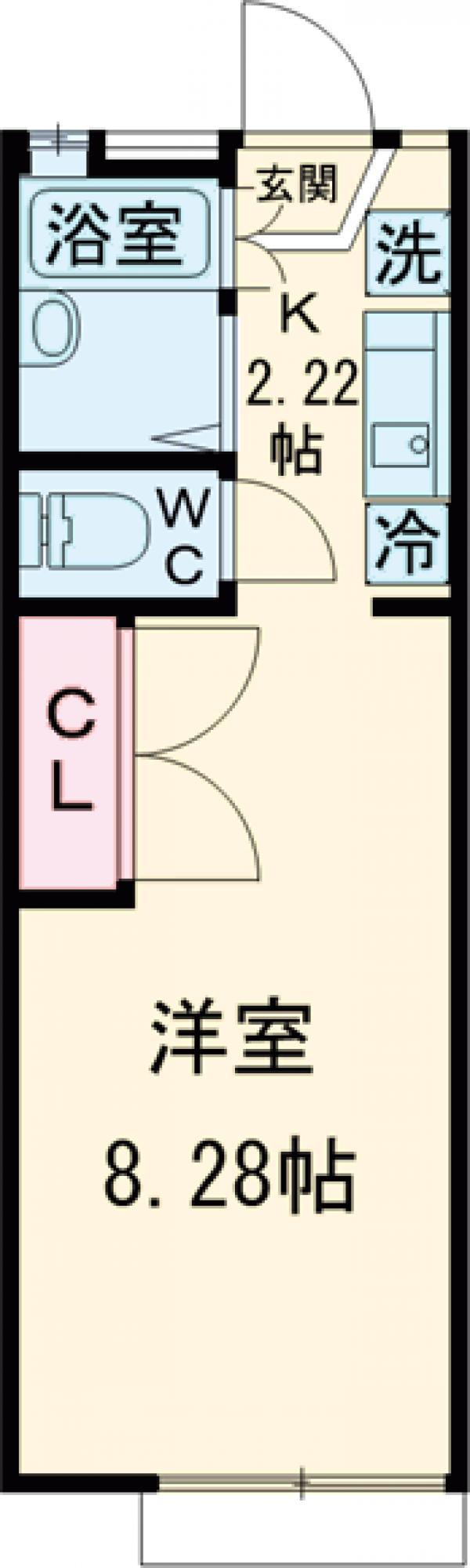 リライズ国領1(1K/1階)の間取り写真
