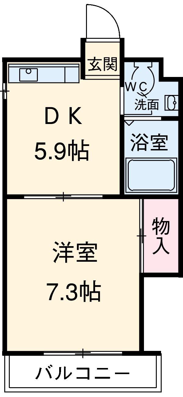 アルバーノ立川(1DK/3階)の間取り写真