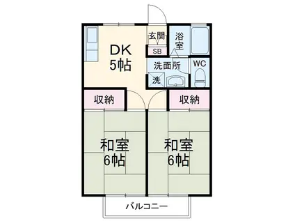 アムール(2K/1階)の間取り写真