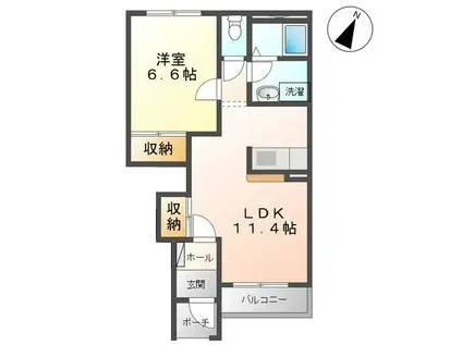 ウィステリアⅠ(1LDK/1階)の間取り写真