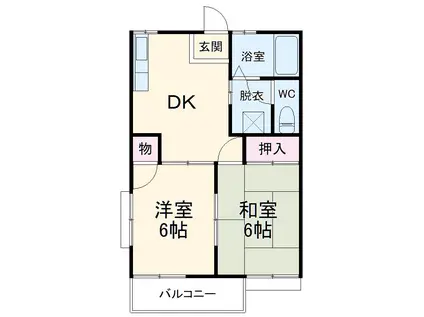 イーグルフォー(2DK/2階)の間取り写真