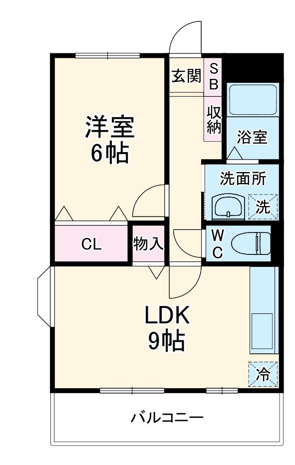 ラフィーネ(1LDK/1階)の間取り写真