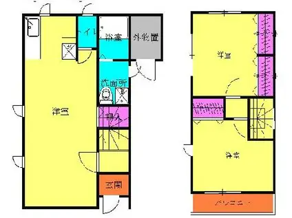 高崎線 熊谷駅 徒歩25分 2階建 築15年(2LDK)の間取り写真