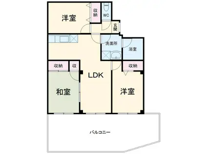 クレインⅠビル(3LDK/3階)の間取り写真