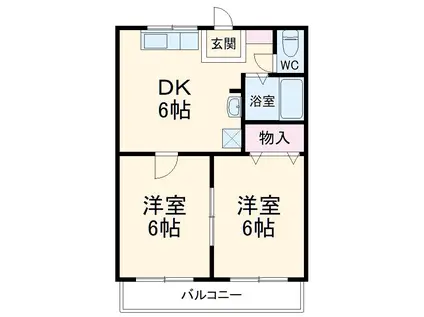 赤尾ハイツ正観寺(2DK/1階)の間取り写真