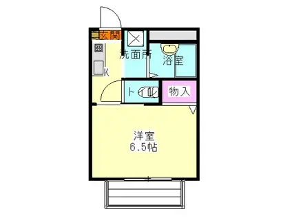 シタラハイツⅡ(1K/1階)の間取り写真