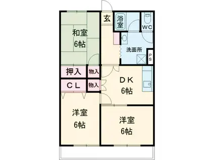 欅マンション(3DK/6階)の間取り写真