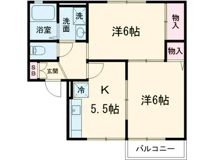 ヴィラ・エクセラン(2K/1階)の間取り写真