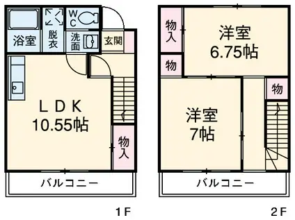 メゾネット椿 北棟(2LDK)の間取り写真