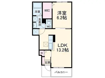 プリムラⅡ(1LDK/1階)の間取り写真
