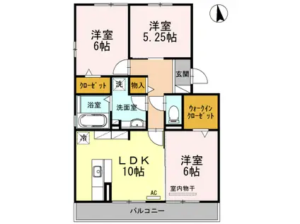 サンビスタ末広(3LDK/2階)の間取り写真
