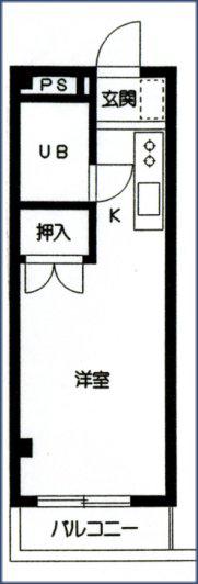 梅田ビル(1K/3階)の間取り写真