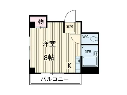 ハイムタマル(ワンルーム/2階)の間取り写真