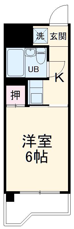 サンパル23(1K/4階)の間取り写真