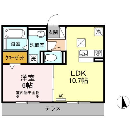 エーデルハイムクロダⅡ(1LDK/1階)の間取り写真
