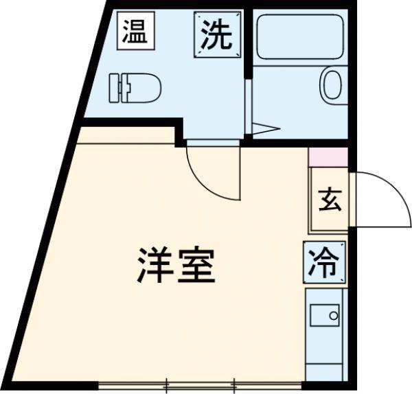 ランドレジデンス上馬ノース(ワンルーム/1階)の間取り写真