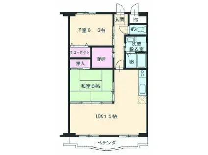 みゆきサンプラザ(2LDK/1階)の間取り写真