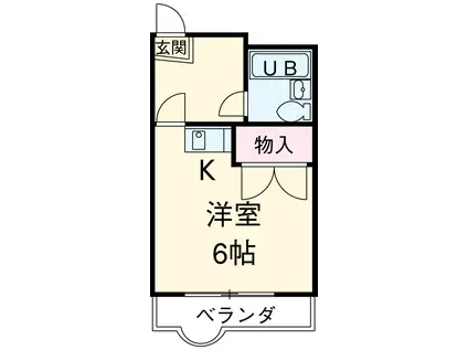 シャトレ高柳(ワンルーム/1階)の間取り写真