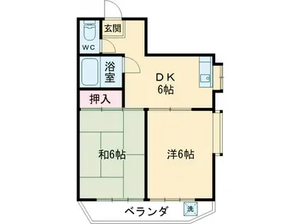 コスモドエル池上(2DK/3階)の間取り写真
