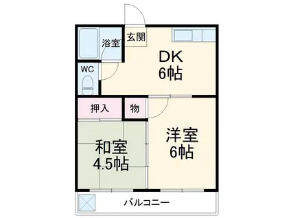 石塚ハウス A(2DK/2階)の間取り写真