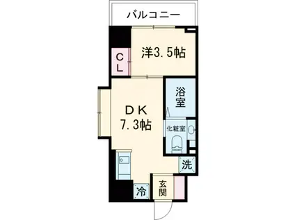 レジディア三宿(1DK/5階)の間取り写真