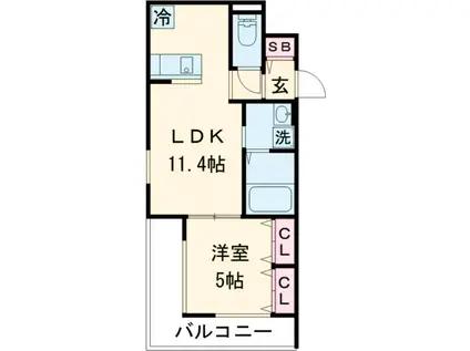 ビエンベニードス(1LDK/3階)の間取り写真