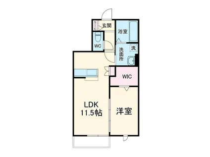 ディアオールⅢ(1LDK/2階)の間取り写真