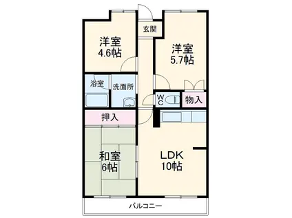 ベルメゾン武蔵浦和(3LDK/4階)の間取り写真