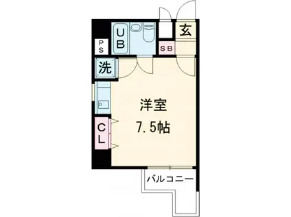 OLIO奥沢(ワンルーム/3階)の間取り写真