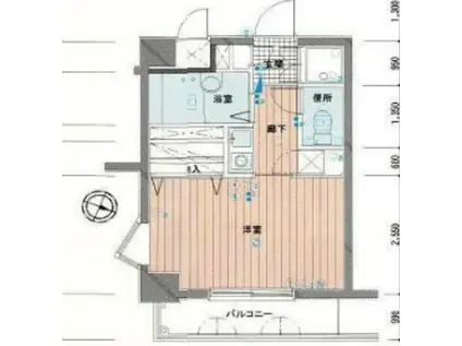 OLIO世田谷上野毛(1K/4階)の間取り写真