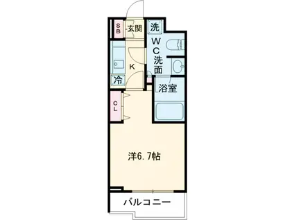 パシフィックコート目黒南(1K/2階)の間取り写真