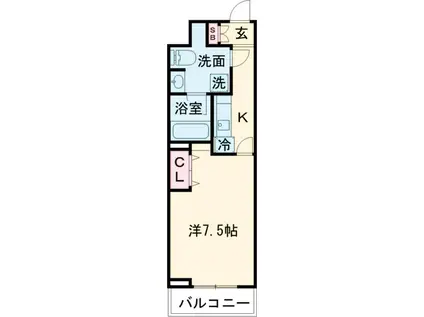 パシフィックコート目黒南(1K/2階)の間取り写真