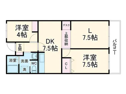 セントエルモ武蔵浦和(2LDK/2階)の間取り写真