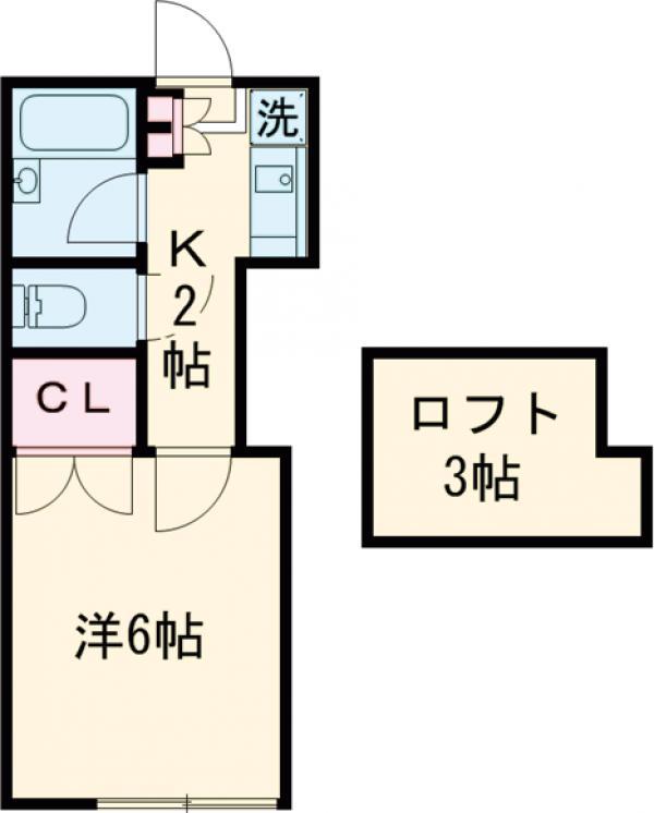 グランデージュ等々力(1K/1階)の間取り写真