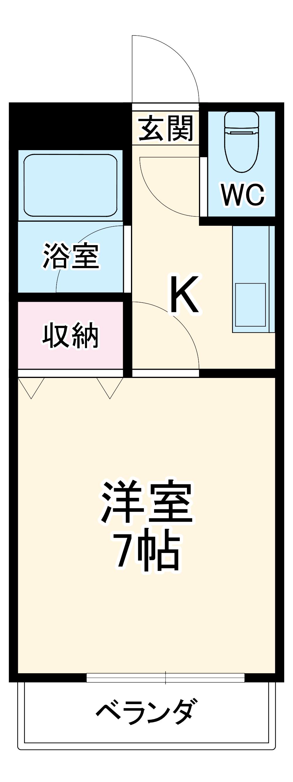 ビックハピネス(1K/1階)の間取り写真